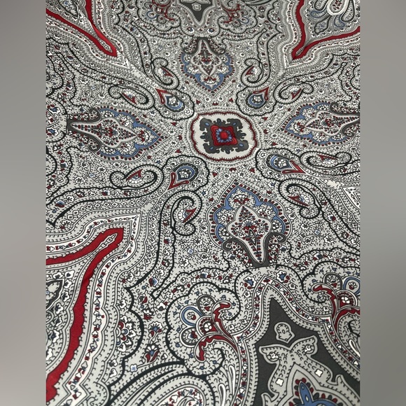 Silk Oversized Paisley Rose Scarf - Red - Picture 4 of 6